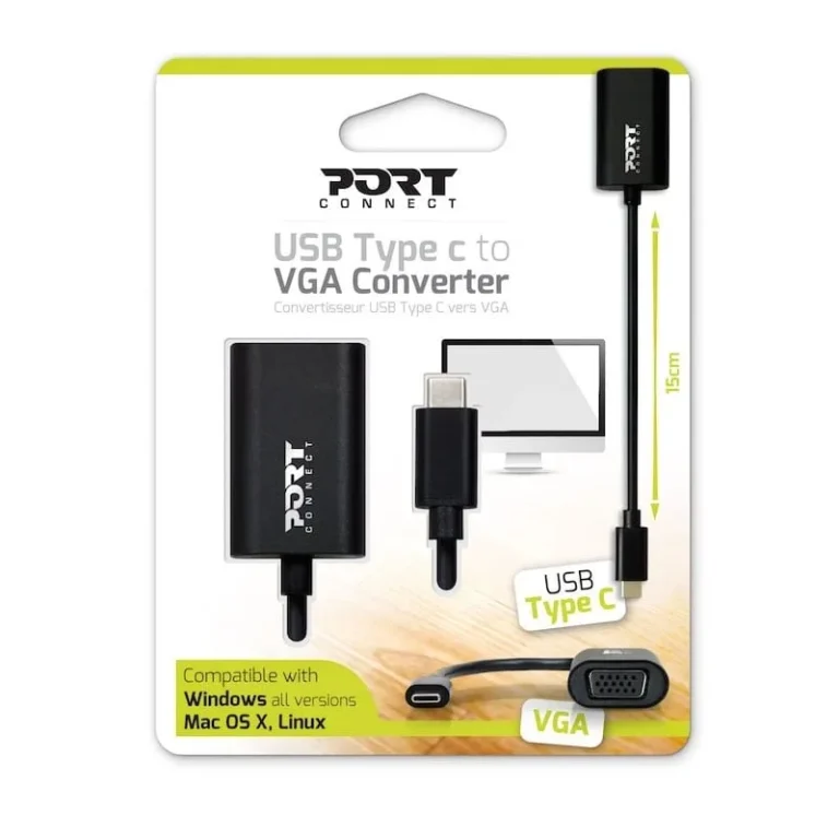 Port USB-C to VGA Port Adapter