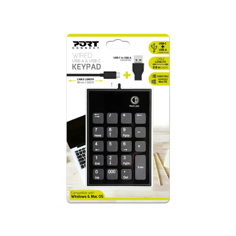 Port Black USB-A & USB-C Numeric Keypad