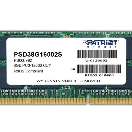 Patriot Signature Line 8GB 1600MHz DDR3 Dual Rank SODIMM Notebook Memory