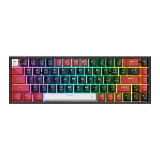 RD-K631RGB-PRO-BRW_wr_01-jpg.webp REDRAGON Castor Pro 68Key Wireless Red|Black|White KeyCap Bluetooth RGB Red Switch - Black|Red