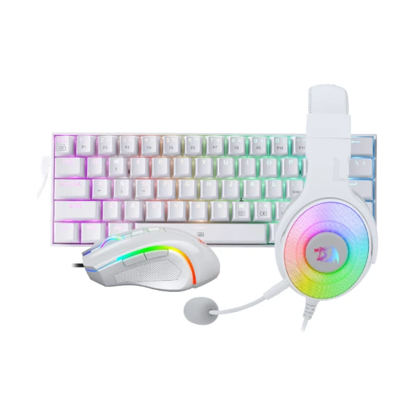 Redragon 3in1 MS HS KB Wired Combo - White Redragon 3in1 MS HS KB Wired Combo - White