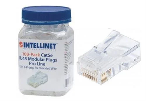 INTELLINET 100-PACK CAT5E RJ45 MODULAR PLUGS PRO L