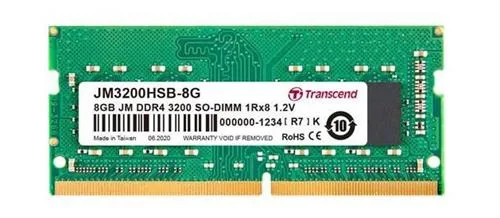 TRANSCEND 8GB DDR4 3200MHZ SO-DIMM 1Rx8 1Gx8 CL22 1.2V