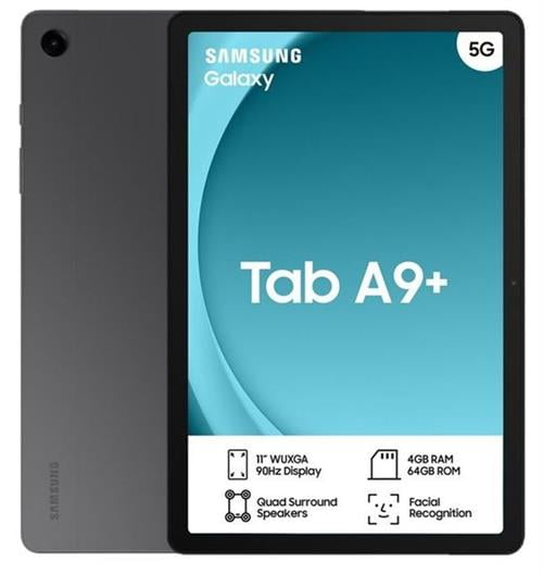 Samsung Galaxy Tab A9+ 11.0'' WUXGA 5G|4GB|64GB (MicroSD)|Nano Single Sim|5MP FF|8MP AF|2Yrs Carry-In|Android13