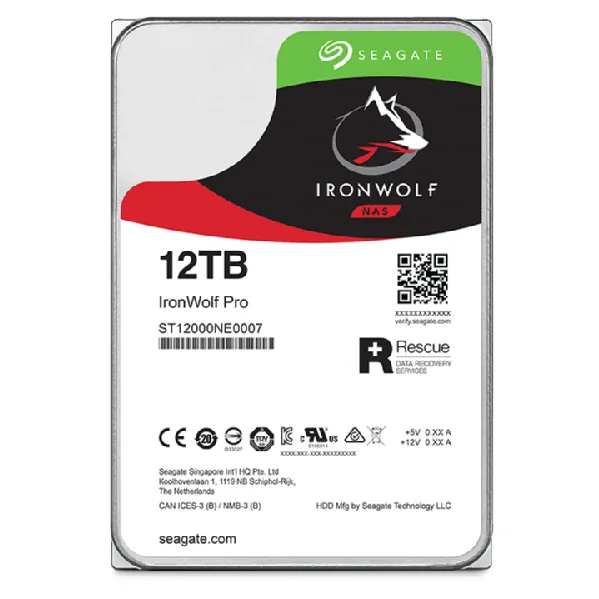 Seagate Ironwolf Pro ST12000NT001 12TB 3.5'' HDD NAS Drives 7200 RPM