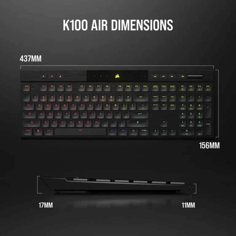 Corsair K100 AIR WIRELESS RGB Ultra-Thin Mechanical Gaming K