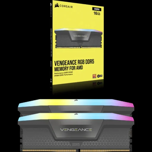 Corsair VENGEANCE RGB DDR5 32GB (2 x 16GB) DDR5 5200 CL40-40-40-77 1.25V Intel XMP & AMD EXPO - GREY.