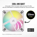 Corsair iCUE AF120 RGB SLIM 120mm PWM Fluid Dynamic Bearing Fan - White