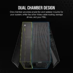 2500D Airflow Black Mid-Tower Dual Chamber PC Case