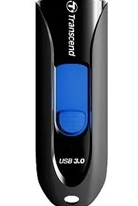 TRANSCEND 64GB JF790 USB3.1 GEN 1 CAPLESS FLASH DRIVE - BLACK AND BLUE