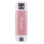 TRANSCEND 1 TB ESD310P USB3.2 TYPE A & C (USB 10Gbps) OTG COMPACT PORTABLE SSD - Read 1050MB/s Write 950 MB/s - Pink