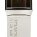 TRANSCEND 64GB JETFLASH 890 USB-C & USB 3.1 OTG FLASH DRIVE - SILVER