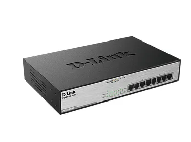 D-Link 8-Ports 10/100/1000Mbps Unmanaged Gigabit Switch (Metal Case; 8 x POE ports)
