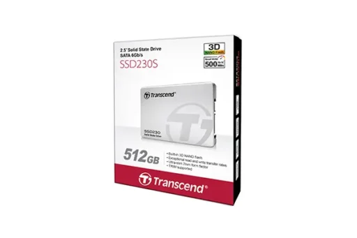 TRANSCEND 512GB SSD230S 2.5' SSD DRIVE - SATA III 3D NAND with DRAM cache - 560MB/s Read 500MB/s Write - 280TBW