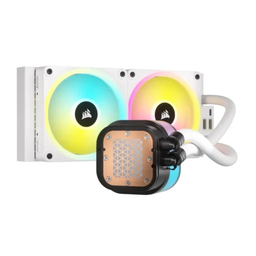 Corsair iCUE LINK H100i RGB Liquid CPU Cooler - QX120 RGB Fans - White - 240mm Radiator - Fits Intel? LGA 1700