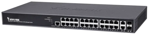 VIVOTEK Managed 24x GE PoE; 2x Combo SFP Switch; 370W