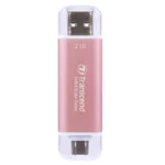 TRANSCEND 2 TB ESD310P USB3.2 TYPE A & C (USB 10Gbps) OTG COMPACT PORTABLE SSD - Read 1050MB/s Write 950 MB/s - Pink