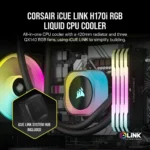 Corsair iCUE LINK H170i RGB Liquid CPU Cooler - QX140 RGB Fans - 420mm Radiator - Fits Intel? LGA 1700; AMD? AM5 - Hub Included