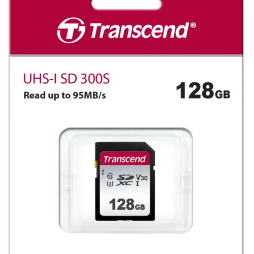 TRANSCEND 300S 128GB UHS-1 CLASS 10 U1 V10 SDXC CARD - 3D NAND