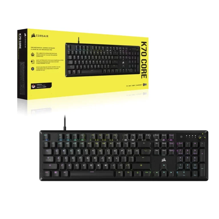 Corsair K70 CORE RGB Mechanical Gaming Keyboard - CORSAIR Red Linear Switches