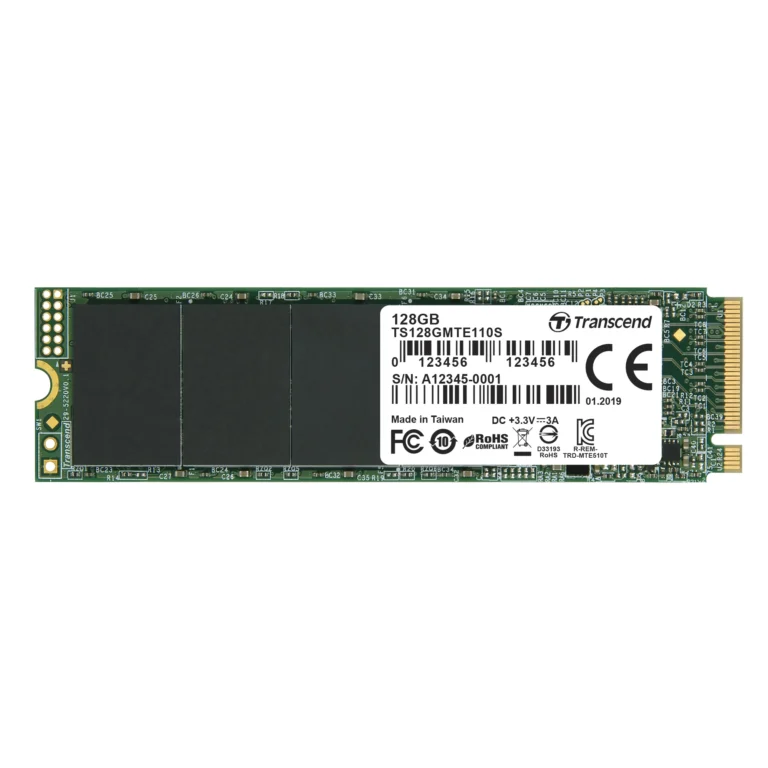 TRANSCEND 128GB MTE110S PCI-E GEN 3x4 M.2 2280 SSD 3D TLC - 1500 MB/s Read 550 MB/s Write - 50 TBW
