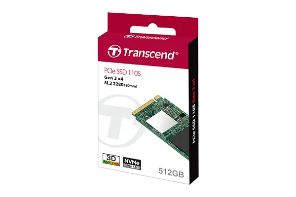 TRANSCEND 128GB MTE110S PCI-E GEN 3x4 M.2 2280 SSD 3D TLC - 1500 MB/s Read 550 MB/s Write - 50 TBW
