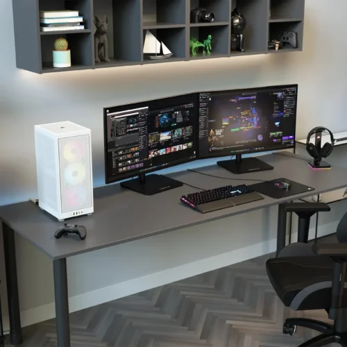 2000D ICUE AIRFLOW TEMPERED GLASS MID-TOWER; WHITE; AF SLIM FANS/SF PSU ONLY