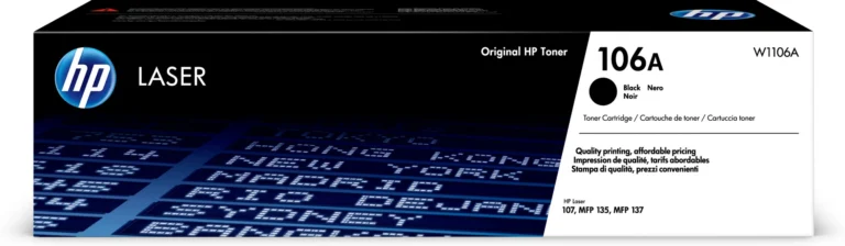 HP 106A Black Toner Cartridge 1,000 Pages Original W1106A Single-pack