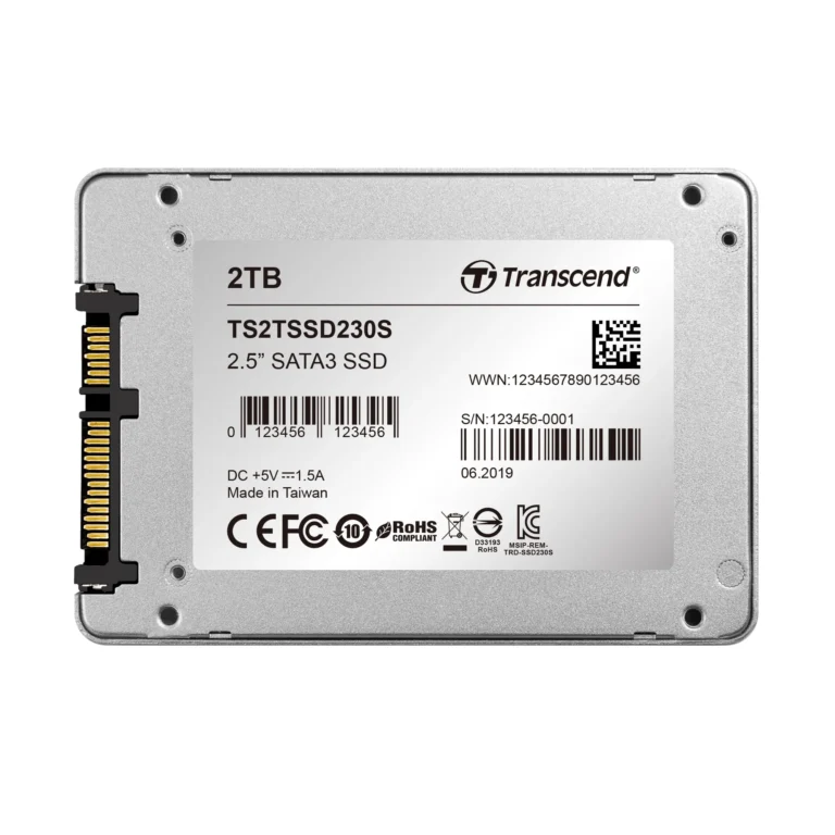 69844382_0507545331.webp TRANSCEND 2 TB SSD230S 2.5'' SSD DRIVE- SATA III 3D TLC with DRAM cache - 560MB/s Read 520MB/s Write - 1120 TBW