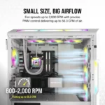 Corsair iCUE AF120 RGB SLIM 120mm PWM Fluid Dynamic Bearing Fan - White