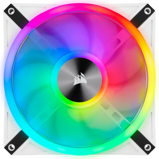 Corsair iCUE QL140 RGB 140mm PWM Dual Fan Kit with Lighting Node CORE - White