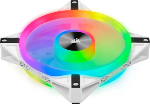 Corsair iCUE QL140 RGB 140mm PWM Dual Fan Kit with Lighting Node CORE - White