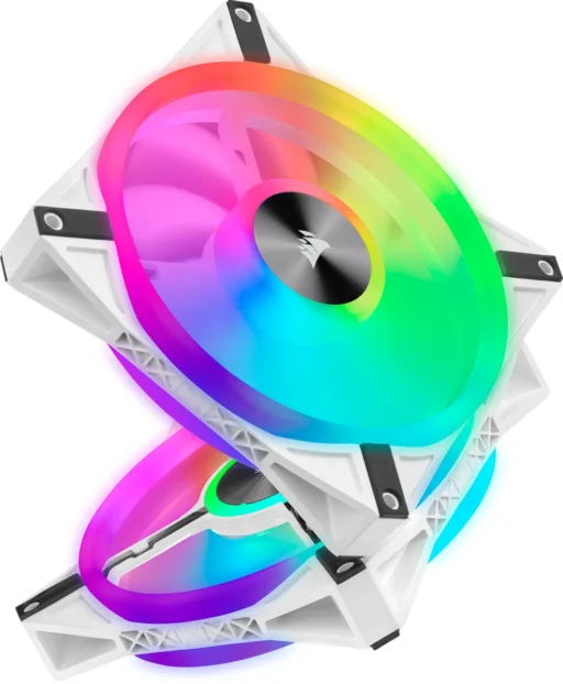 Corsair iCUE QL140 RGB 140mm PWM Dual Fan Kit with Lighting Node CORE - White