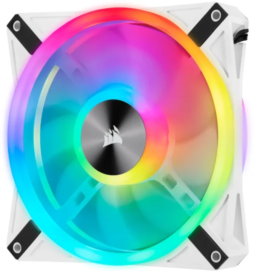 Corsair iCUE QL140 RGB 140mm PWM Dual Fan Kit with Lighting Node CORE - White