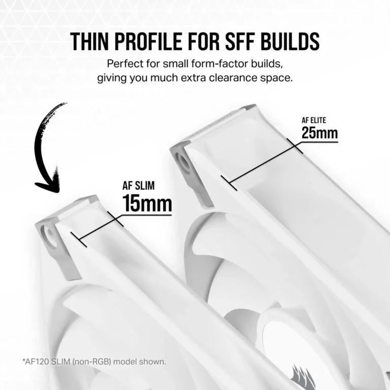 Corsair iCUE AF120 RGB SLIM 120mm PWM Fluid Dynamic Bearing Fan - White