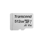 TRANSCEND 512GB MICRO SDXC C10 UHS-I U1/U3 V30 A1 WITH SD AD