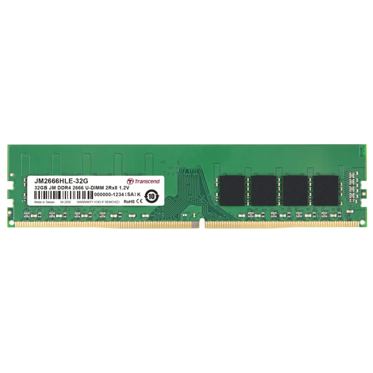 TRANSCEND 32GB JET MEMORY DDR4 2666MHZ DESKTOP UDIMM 2RX8 2GX8 CL19