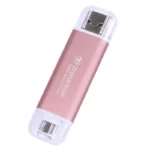 TRANSCEND 1 TB ESD310P USB3.2 TYPE A & C (USB 10Gbps) OTG COMPACT PORTABLE SSD - Read 1050MB/s Write 950 MB/s - Pink