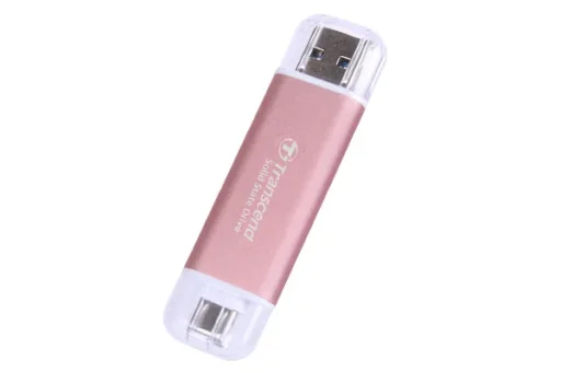 TRANSCEND 1 TB ESD310P USB3.2 TYPE A & C (USB 10Gbps) OTG COMPACT PORTABLE SSD - Read 1050MB/s Write 950 MB/s - Pink