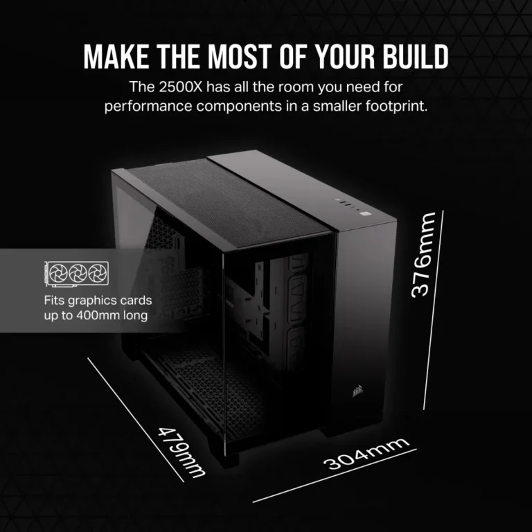 2500D Airflow Black Mid-Tower Dual Chamber PC Case