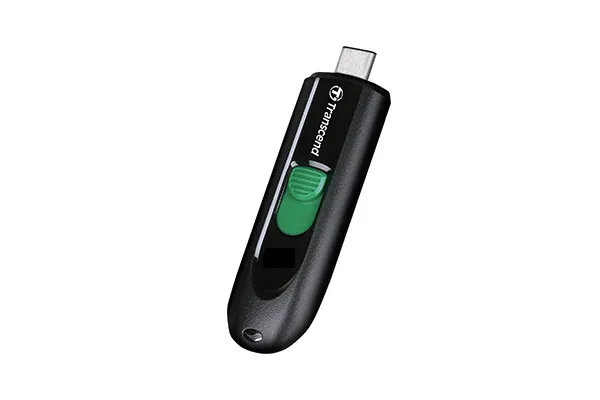 TRANSCEND 64GB JF790 USB C (5Gpbs) CAPLESS FLASH DRIVE - BLACK AND GREEN