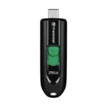 TRANSCEND 256GB JF790C USB C (5Gpbs) CAPLESS FLASH DRIVE - BLACK AND GREEN
