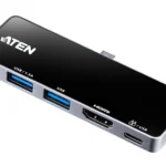 ATEN Dock; USB-C 5-in-1 Travel Dock with Power Pass-Through - 1 x audio port; 2 x USB Type-A ports; 1 x HDMI; 1 x USB-C