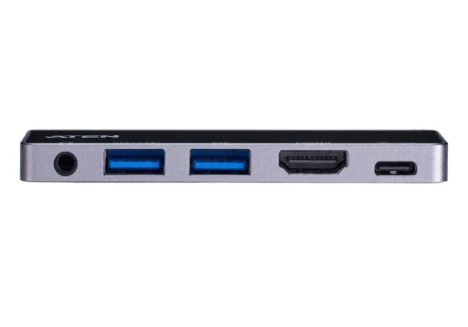 ATEN Dock; USB-C 5-in-1 Travel Dock with Power Pass-Through - 1 x audio port; 2 x USB Type-A ports; 1 x HDMI; 1 x USB-C