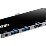 ATEN Dock; USB-C 5-in-1 Travel Dock with Power Pass-Through - 1 x audio port; 2 x USB Type-A ports; 1 x HDMI; 1 x USB-C