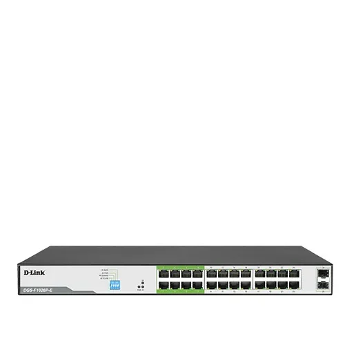 D-Link 26-Port 10/100/1000Mbps Unmanaged Gigabit Long Range PoE Switch (24x PoE ports + 2x SFP uplink ports)