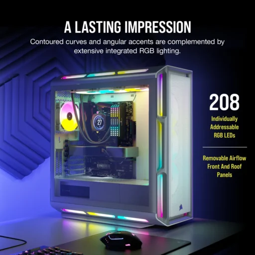 7000X RGB White Tempered Glass Mid-Tower; 6x 3.5-inch