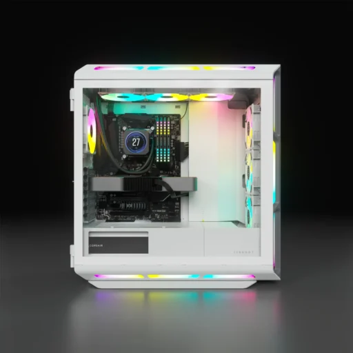 7000X RGB White Tempered Glass Mid-Tower; 6x 3.5-inch