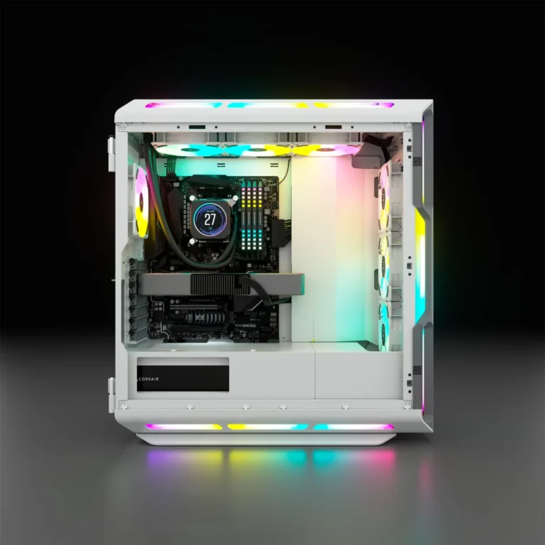 5000T RGB White Tempered Glass Mid-Tower