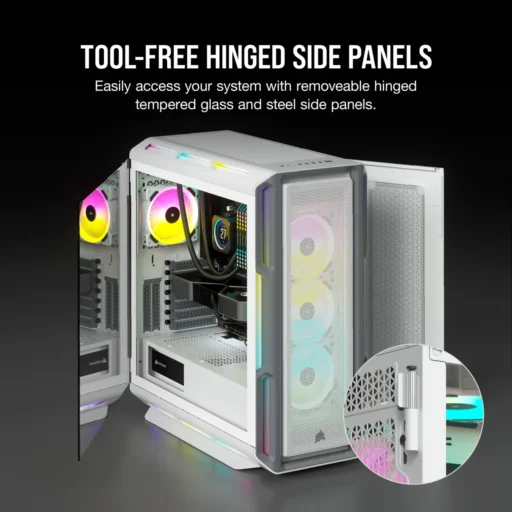 7000X RGB White Tempered Glass Mid-Tower; 6x 3.5-inch